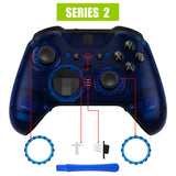 eXtremeRate Replacement Front Housing Shell Case for Xbox One Elite Series 2 & Elite 2 Core Controller (Model 1797) - Clear Blue - ELM507