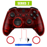 eXtremeRate Replacement Front Housing Shell Case for Xbox One Elite Series 2 & Elite 2 Core Controller (Model 1797) - Clear Red - ELM506