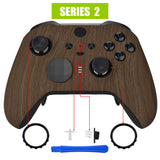 eXtremeRate Replacement Front Housing Shell Case for Xbox One Elite Series 2 & Elite 2 Core Controller (Model 1797) - Wood Grain - ELS201