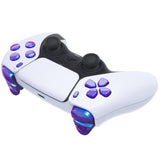 eXtremeRate Replacement D-pad R1 L1 R2 L2 Triggers Share Options Face Buttons, Chameleon Purple Blue Full Set Buttons Compatible with ps5 Controller BDM-010 & BDM-020 - JPF1001G2
