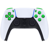 eXtremeRate Replacement D-pad R1 L1 R2 L2 Triggers Share Options Face Buttons, Chrome Green Full Set Buttons Compatible with ps5 Controller BDM-010 & BDM-020 - JPF2006G2