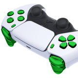 eXtremeRate Replacement D-pad R1 L1 R2 L2 Triggers Share Options Face Buttons, Chrome Green Full Set Buttons Compatible with ps5 Controller BDM-010 & BDM-020 - JPF2006G2