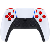 eXtremeRate Replacement D-pad R1 L1 R2 L2 Triggers Share Options Face Buttons, Chrome Red Full Set Buttons Compatible with ps5 Controller BDM-010 & BDM-020 - JPF2003G2