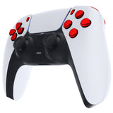 eXtremeRate Replacement D-pad R1 L1 R2 L2 Triggers Share Options Face Buttons, Chrome Red Full Set Buttons Compatible with ps5 Controller BDM-010 & BDM-020 - JPF2003G2