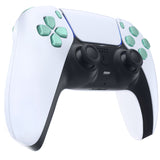 eXtremeRate Replacement D-pad R1 L1 R2 L2 Triggers Share Options Face Buttons, Metallic Vista Green Full Set Buttons Compatible with ps5 Controller BDM-010 & BDM-020 - JPF1044G2
