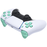 eXtremeRate Replacement D-pad R1 L1 R2 L2 Triggers Share Options Face Buttons, Metallic Vista Green Full Set Buttons Compatible with ps5 Controller BDM-010 & BDM-020 - JPF1044G2