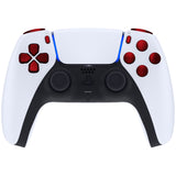 eXtremeRate Replacement D-pad R1 L1 R2 L2 Triggers Share Options Face Buttons, Scarlet Red Full Set Buttons Compatible with ps5 Controller BDM-010 & BDM-020 - JPF1003G2