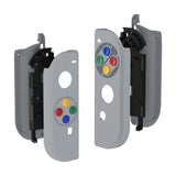 eXtremeRate SFC SNES Classic EU Style Joycon Handheld Controller Housing with Coloful Buttons, DIY Replacement Shell Case for NS Switch JoyCon & OLED JoyCon – Joycon and Console NOT Included - CT118