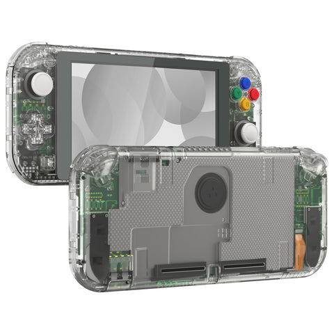 eXtremeRate Replacement Full Set Shell Case with Button Kits & Screen Protector for Nintendo Switch Lite - Crystal Clear - DLP323