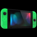 eXtremeRate Back Plate for NS Switch Console, NS Joycon Handheld Controller Housing with Colorful Buttons, DIY Replacement Shell for NS Switch - Glow in Dark - Green - QM517