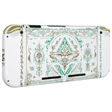 eXtremeRate Glow in Dark - Totem of Kingdom White Back Plate for Nintendo Switch Console, NS Joycon Handheld Controller Housing with Buttons, DIY Replacement Shell for Nintendo Switch - QT123