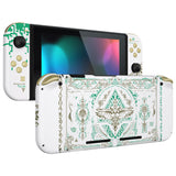 eXtremeRate Glow in Dark - Totem of Kingdom White Back Plate for Nintendo Switch Console, NS Joycon Handheld Controller Housing with Buttons, DIY Replacement Shell for Nintendo Switch - QT123