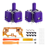 eXtremeRate eXhall Digital Calibrable Hall Effect Thumbstick Kit with Calibrate FPC Board for PS5 Controller - Purple 120gf - HMRPF002