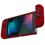 PlayVital UPGRADED Dockable Case Grip Cover for NS Switch, Ergonomic Protective Case for NS Switch, Separable Protector Hard Shell for Joycon - Scarlet Red - ANSP3003