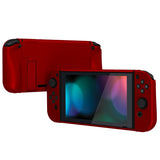 PlayVital UPGRADED Dockable Case Grip Cover for NS Switch, Ergonomic Protective Case for NS Switch, Separable Protector Hard Shell for Joycon - Scarlet Red - ANSP3003