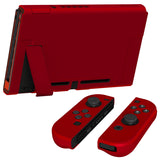 PlayVital UPGRADED Dockable Case Grip Cover for NS Switch, Ergonomic Protective Case for NS Switch, Separable Protector Hard Shell for Joycon - Scarlet Red - ANSP3003