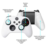 PlayVital White Pure Series Anti-Slip Silicone Cover Skin for Xbox Series X Controller, Soft Rubber Case Protector for Xbox Series S Controller with White Thumb Grip Caps - BLX3002