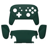 eXtremeRate Forest Green Faceplate Backplate Handles for NS Switch Pro Controller, Soft Touch DIY Replacement Grip Housing Shell Cover for NS Switch Pro - Controller NOT Included - FRP354