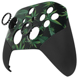 eXtremeRate Green Weeds ASR Version Performance Rubberized Grip Front Housing Shell  with Accent Rings for Xbox Series X/S Controller - FX3C1006