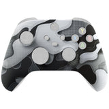 eXtremeRate Black White Camouflage Replacement Part Faceplate, Soft Touch Grip Housing Shell Case for Xbox Series S & Xbox Series X Controller Accessories - Controller NOT Included - FX3T136