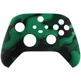 eXtremeRate Green Black Camouflage Replacement Part Faceplate, Soft Touch Grip Housing Shell Case for Xbox Series S & Xbox Series X Controller Accessories - Controller NOT Included - FX3T138