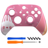 eXtremeRate Easter Rabbit Replacement Part Faceplate, Soft Touch Grip Housing Shell Case for Xbox Series S & Xbox Series X Controller Accessories - Controller NOT Included - FX3T167