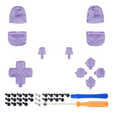 eXtremeRate Replacement D-pad R1 L1 R2 L2 Triggers Share Options Face Buttons, Clear Atomic Purple Full Set Buttons Compatible with ps5 Controller BDM-010 & BDM-020 - JPF3005G2