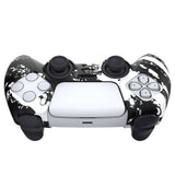 PlayVital Water Transfer Printing White Splash Patterned Anti-Slip Silicone Cover Skin Soft Rubber Case Protector for PS5 Controller with 6 Thumb Grip Caps - KOPF023