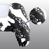 PlayVital Water Transfer Printing White Splash Patterned Anti-Slip Silicone Cover Skin Soft Rubber Case Protector for PS5 Controller with 6 Thumb Grip Caps - KOPF023