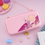 PlayVital Pink Switch Lite Travel Carrying Case, Portable Pouch, Soft Velvet Lining Storage Bag for NS Switch Lite with Thumb Grips 8 Game Cards Slots Inner Pocket - Candy Rainbow Unicorn - LTW003