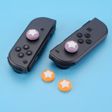 PlayVital Switch Joystick Caps, Switch Lite Thumbstick Caps, Silicone Analog Cover for Joycon of Switch OLED, Thumb Grip Rocker Caps for Nintendo Switch & Switch Lite - Caution Yellow & Dark Grayish - NJM1005