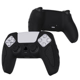 PlayVital Black Knight Edition Anti-Slip Silicone Cover Skin for Playstation 5 Controller, Soft Rubber Case for PS5 Controller with Black Thumb Grip Caps - QSPF001