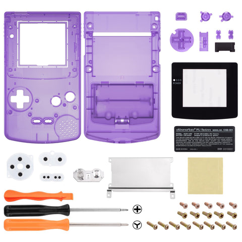 eXtremeRate Clear Atomic Purple Replacement Full Set Buttons for