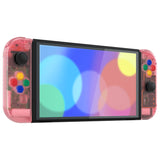 eXtremeRate Cherry Pink Custom Full Set Shell for Nintendo Switch OLED, DIY Replacement Console Back Plate & Kickstand, NS Joycon Handheld Controller Housing with Colorful Buttons for Nintendo Switch OLED - QNSOM5004