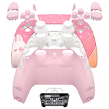 eXtremeRate Full Set Housing Shell with Action Buttons Touchpad Cover, Easter Rabbit Replacement Decorative Trim Shell Front Back Plates Compatible with ps5 Controller BDM-030/040/050 - QPFT1003G3