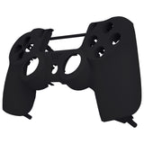 eXtremeRate Soft Touch Grip Black Front Housing Shell Faceplate for PS4 Slim Pro Controller (CUH-ZCT2 JDM-040 JDM-050 JDM-055) - SP4FX07