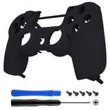 eXtremeRate Soft Touch Grip Black Front Housing Shell Faceplate for PS4 Slim Pro Controller (CUH-ZCT2 JDM-040 JDM-050 JDM-055) - SP4FX07