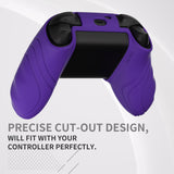 PlayVital Scorpion Edition Two-Tone Anti-Slip Silicone Case Cover for Xbox Series X/S Controller, Soft Rubber Case for Xbox Core Controller with Thumb Grip Caps - Neon Genesis Purple & Green - SPX3012