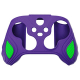 PlayVital Scorpion Edition Two-Tone Anti-Slip Silicone Case Cover for Xbox Series X/S Controller, Soft Rubber Case for Xbox Core Controller with Thumb Grip Caps - Neon Genesis Purple & Green - SPX3012