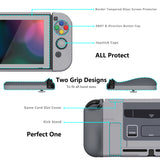 PlayVital AlterGrips Dockable Protective Case Ergonomic Grip Cover for Nintendo Switch, Interchangeable Joycon Cover w/Screen Protector & Thumb Grip Caps & Button Caps - SFC SNES Classic EU Style - TNSYY7001