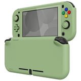 PlayVital Customized Protective Grip Case for NS Switch Lite, Matcha Green Hard Cover Protector for NS Switch Lite - 1 x Black Border Tempered Glass Screen Protector Included - YYNLP004