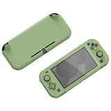 PlayVital Customized Protective Grip Case for NS Switch Lite, Matcha Green Hard Cover Protector for NS Switch Lite - 1 x Black Border Tempered Glass Screen Protector Included - YYNLP004