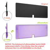 eXtremeRate Clear Atomic Purple Console Back Plate DIY Replacement Housing Shell Case with Kickstand for Nintendo Switch OLED – Console and Joycon NOT Included - ZNSOM5002