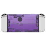 eXtremeRate Clear Atomic Purple Console Back Plate DIY Replacement Housing Shell Case with Kickstand for Nintendo Switch OLED – Console and Joycon NOT Included - ZNSOM5002