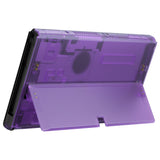 eXtremeRate Clear Atomic Purple Console Back Plate DIY Replacement Housing Shell Case with Kickstand for Nintendo Switch OLED – Console and Joycon NOT Included - ZNSOM5002