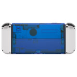 eXtremeRate Clear Blue Console Back Plate DIY Replacement Housing Shell Case with Kickstand for Nintendo Switch OLED – Console and Joycon NOT Included - ZNSOM5006