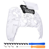 eXtremeRate Clear Touchpad Front Housing Shell Compatible with ps5 Controller BDM-010/020/030/040/050, DIY Replacement Shell Custom Touch Pad Cover Compatible with ps5 Controller - ZPFM5001G3