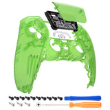 eXtremeRate Clear Green Touchpad Front Housing Shell Compatible with ps5 Controller BDM-010/020/030/040/050, DIY Replacement Shell Custom Touch Pad Cover Compatible with ps5 Controller - ZPFM5003G3