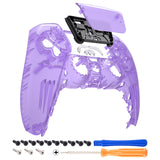 eXtremeRate Clear Atomic Purple Touchpad Front Housing Shell Compatible with ps5 Controller BDM-010/020/030/040/050, DIY Replacement Shell Custom Touch Pad Cover Compatible with ps5 Controller- ZPFM5005G3