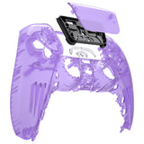 eXtremeRate Clear Atomic Purple Touchpad Front Housing Shell Compatible with ps5 Controller BDM-010/020/030/040/050, DIY Replacement Shell Custom Touch Pad Cover Compatible with ps5 Controller- ZPFM5005G3